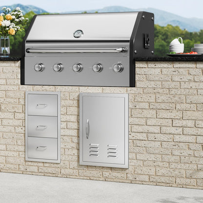 BH-001 - Durable 17W x 24H Inch Stainless Steel BBQ Access Door
