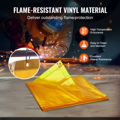 XU-2312 - 6' x 8' Yellow Welding Screen with Durable Frame
