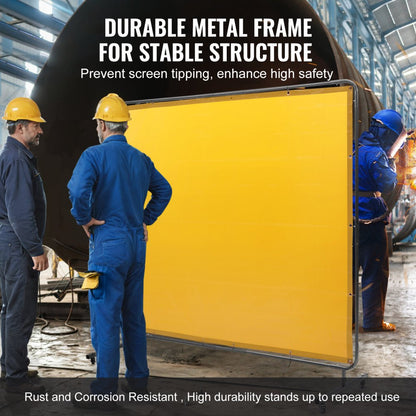 XU-2312 - 6' x 8' Yellow Welding Screen with Durable Frame