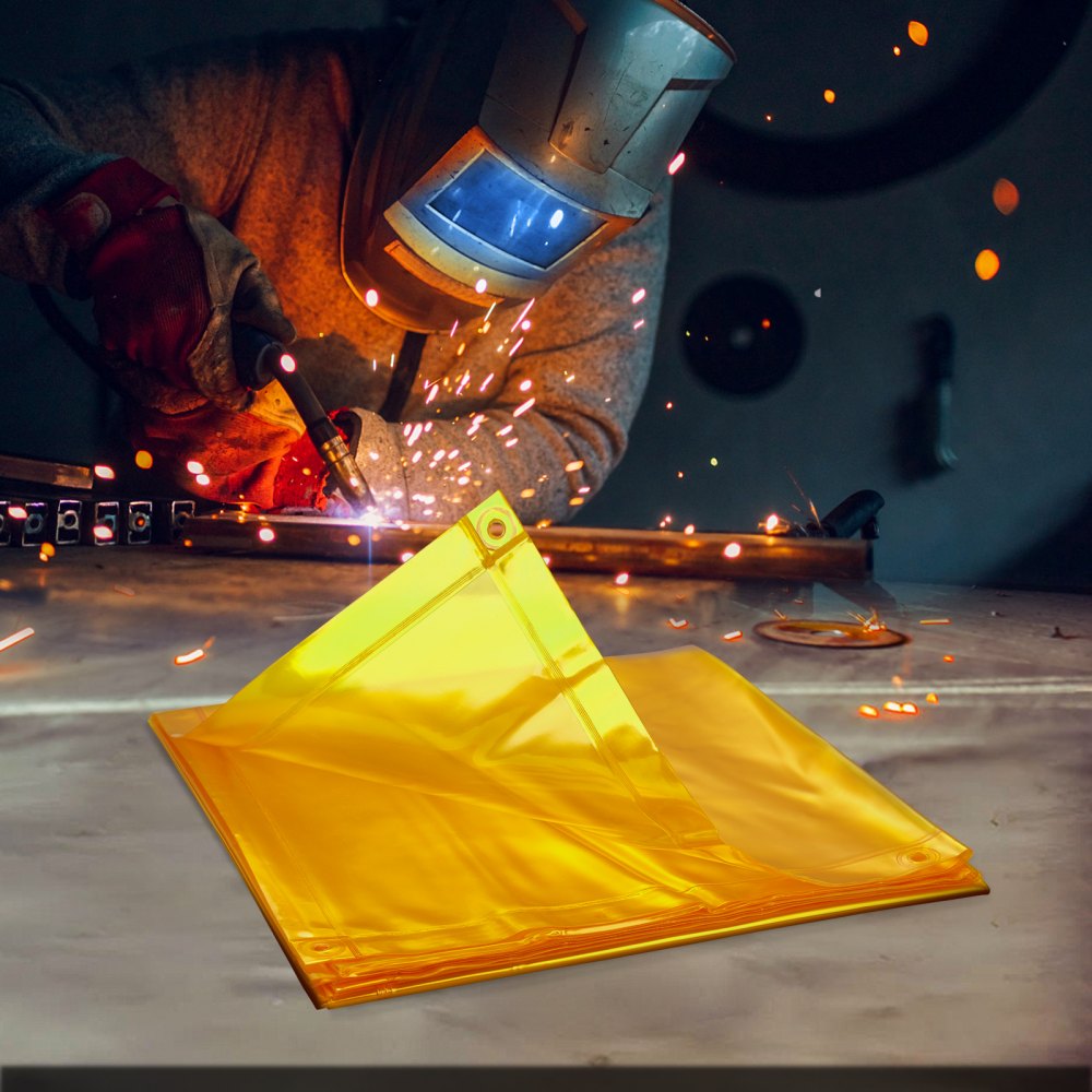 XU-2312 - 6' x 8' Yellow Welding Screen with Durable Frame