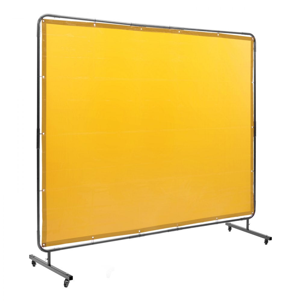 XU-2312 - 6' x 8' Yellow Welding Screen with Durable Frame