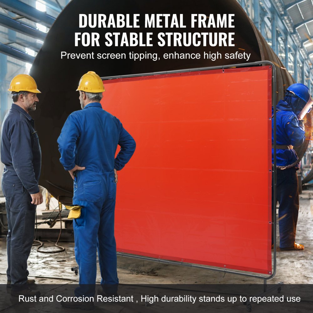 XU-2311 - 6' x 8' Flame-Resistant Welding Screen with Wheels