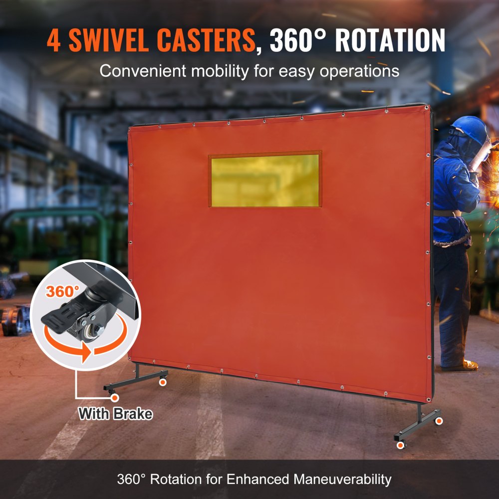 XU-2319 - 6' x 8' Flame-Resistant Welding Screen with Metal Frame