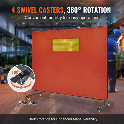 XU-2319 - 6' x 8' Flame-Resistant Welding Screen with Metal Frame