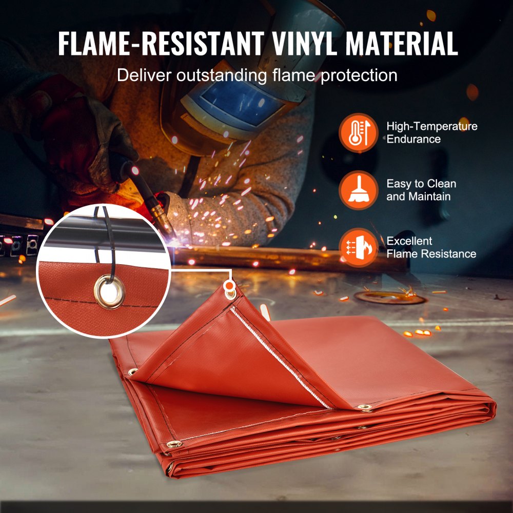 XU-2319 - 6' x 8' Flame-Resistant Welding Screen with Metal Frame