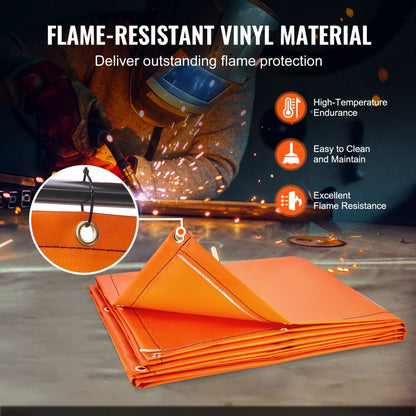 XU-2320 - 6' x 8' VEVOR Yellow Welding Screen for Workspace Safety