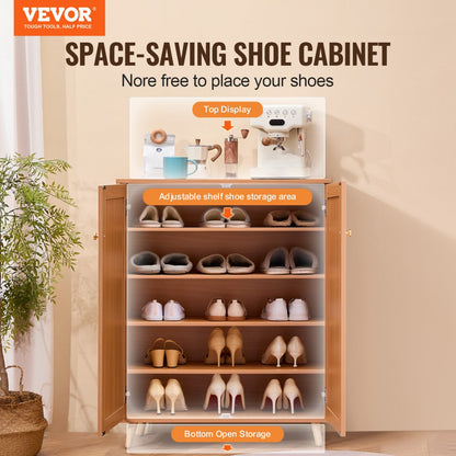 KLSC-01 - VEVOR 15mm Rattan Shoe Cabinet for Entryway Organization