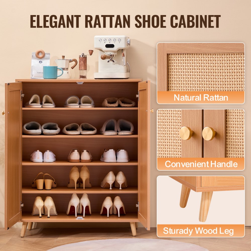 KLSC-01 - VEVOR 15mm Rattan Shoe Cabinet for Entryway Organization