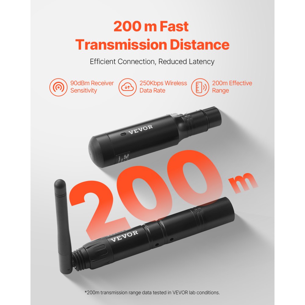 TS-WDMX01A-7D-B - 656ft DMX Wireless Transmitter with 8hr Battery Life