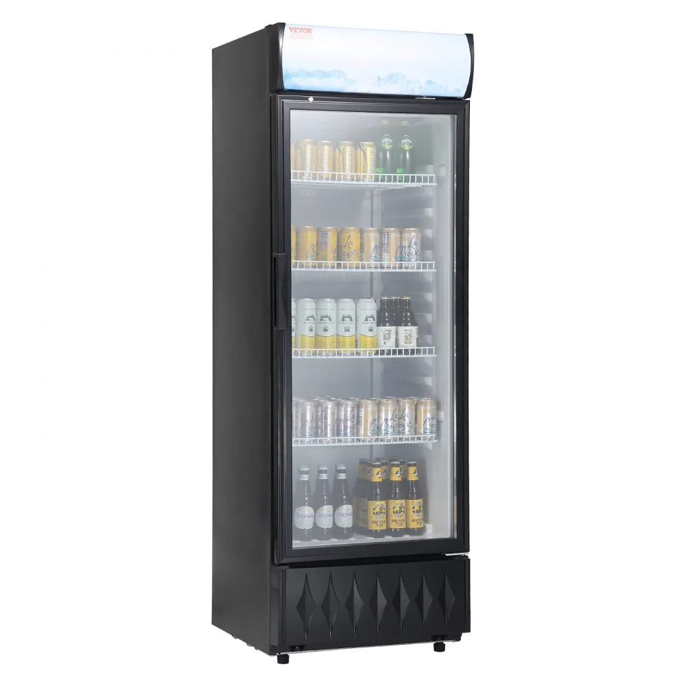 XLS-295WG - 9.7 Cu.Ft VEVOR Glass Door Commercial Refrigerator with Adjustable Shelves