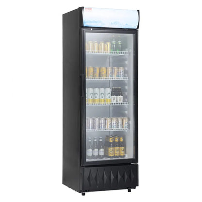 XLS-295WG - 9.7 Cu.Ft VEVOR Glass Door Commercial Refrigerator with Adjustable Shelves