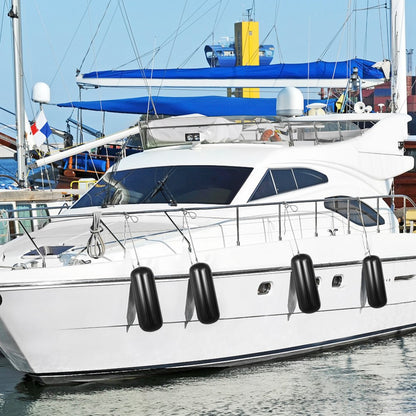 10" x 28" Boat Fender - Durable Ribbed Vinyl Bumper Pack of 4