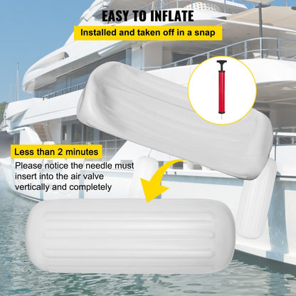 10" x 28" Boat Fender - Durable 4PCS Marine Bumpers for Vessel Protection