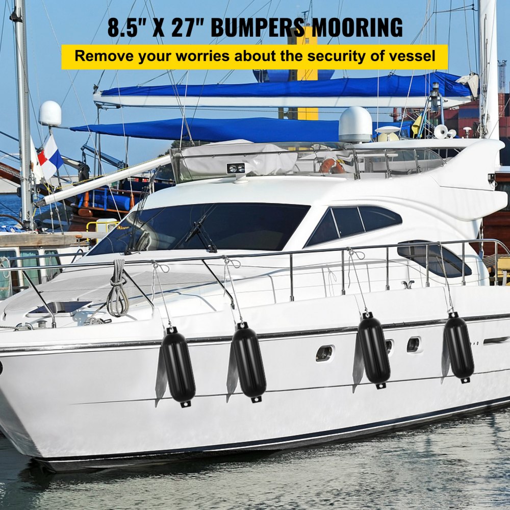 8.5" x 27" Boat Fender - Durable Vinyl Inflatable Dock Bumper