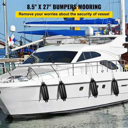 8.5" x 27" Boat Fender - Durable Vinyl Inflatable Dock Bumper