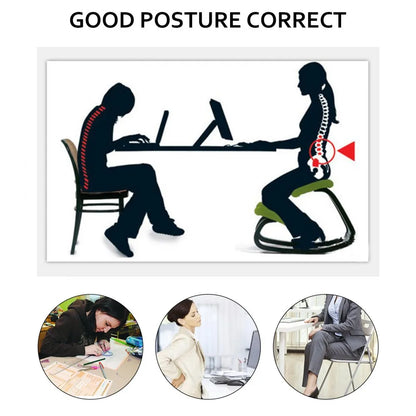 010438050579 - Natural Birch Ergonomic Kneeling Chair for Improved Posture