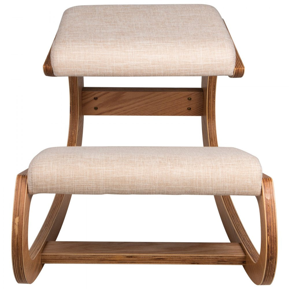 010438050579 - Natural Birch Ergonomic Kneeling Chair for Improved Posture