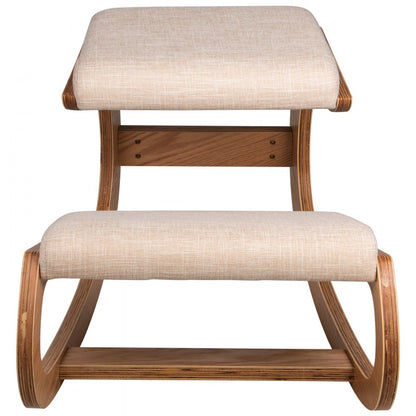 010438050579 - Natural Birch Ergonomic Kneeling Chair for Improved Posture