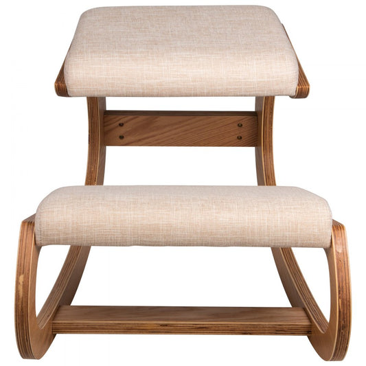 010438050579 - Natural Birch Ergonomic Kneeling Chair for Improved Posture