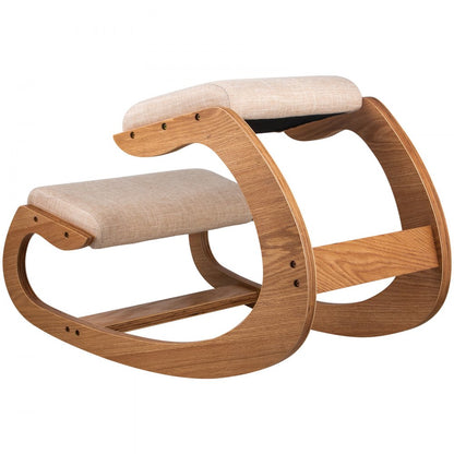 010438050579 - Natural Birch Ergonomic Kneeling Chair for Improved Posture