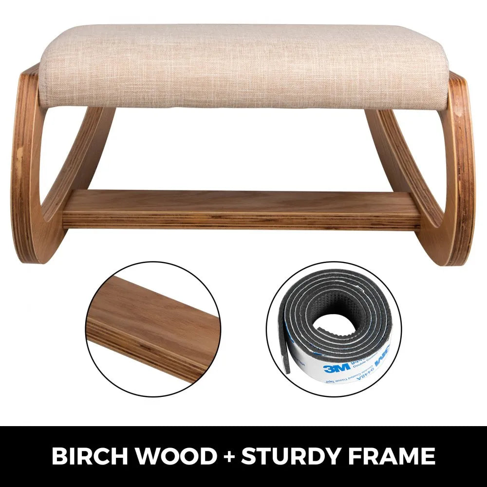 010438050579 - Natural Birch Ergonomic Kneeling Chair for Improved Posture