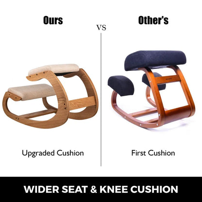 010438050579 - Natural Birch Ergonomic Kneeling Chair for Improved Posture