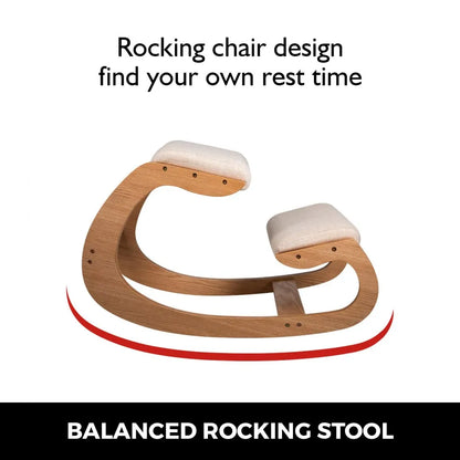 010438050579 - Natural Birch Ergonomic Kneeling Chair for Improved Posture