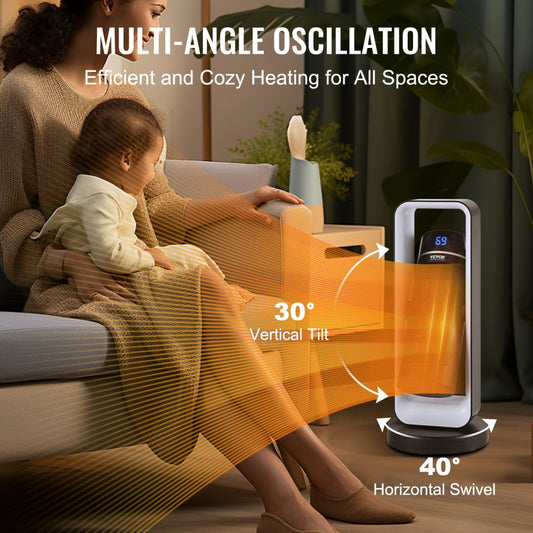 KPT-2000 5178SL - Compact Electric Heater for Small Rooms, 1000W/1500W