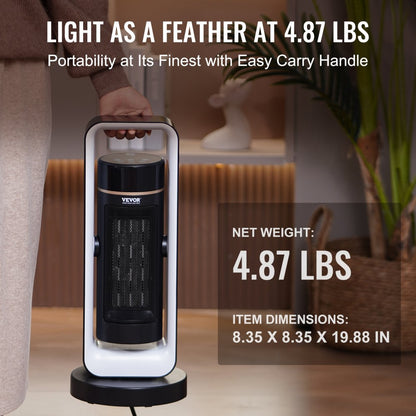 KPT-2000 5178SL - Compact Electric Heater for Small Rooms, 1000W/1500W