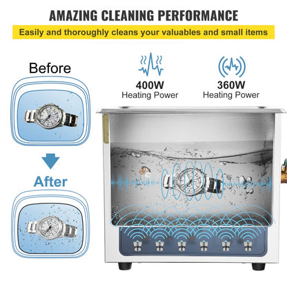 KW-QXJ-60A-2 - 15L Stainless Steel Ultrasonic Cleaner with Adjustable Frequency
