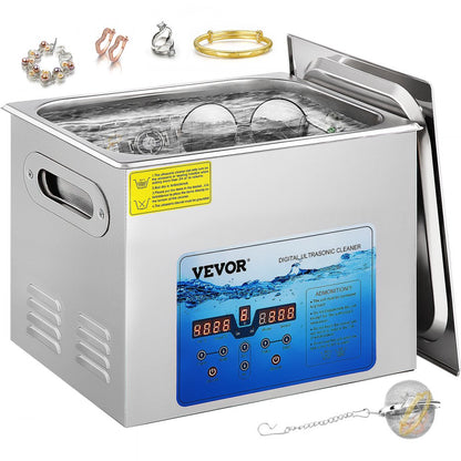 KW-QXJ-60A-2 - 15L Stainless Steel Ultrasonic Cleaner with Adjustable Frequency
