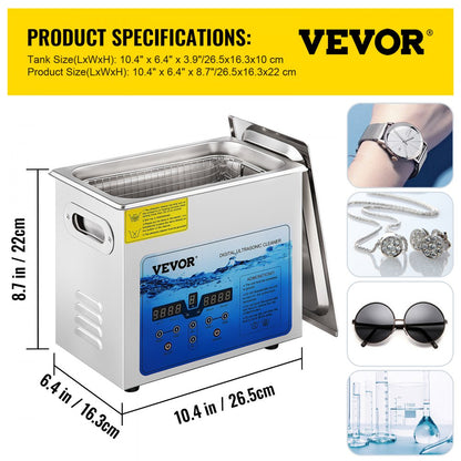 KW-QXJ-20A-2 - Premium 3L Ultrasonic Cleaner with Adjustable Frequency