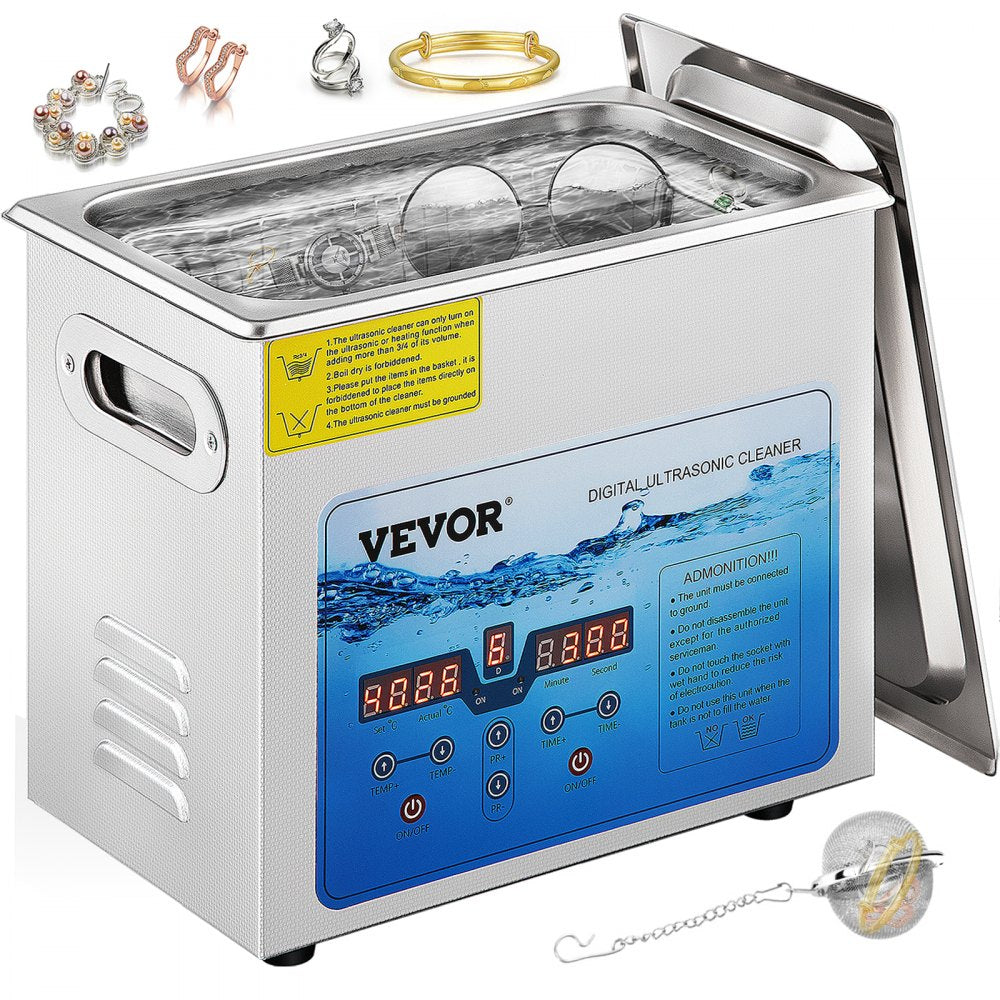 KW-QXJ-30A-2 - 6L Stainless Steel Ultrasonic Cleaner with Adjustable Frequency