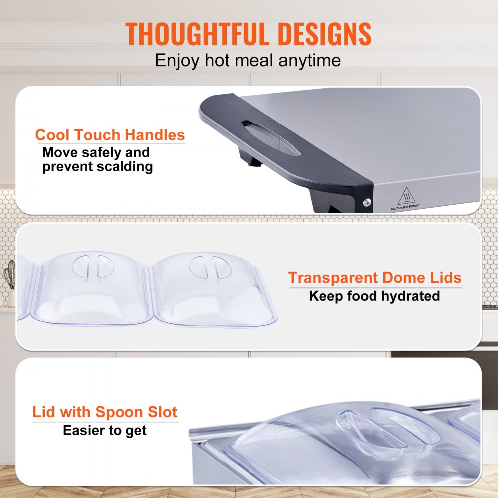 HD9003A - 3-Tray Stainless Steel Buffet Server with Adjustable Temperature Control