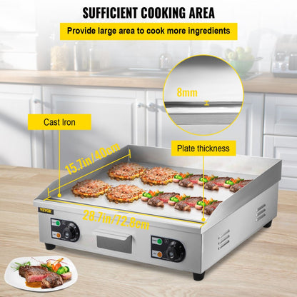 010202054091 - 29" Stainless Steel Electric Griddle with Temperature Control