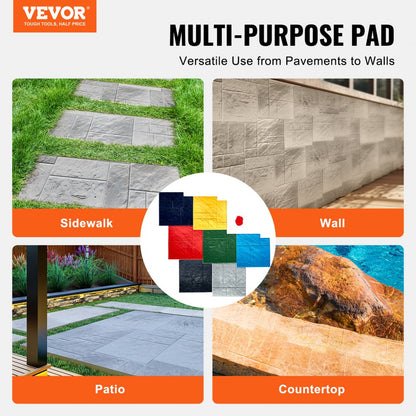 YX-09 - 7-Piece Durable Polyurethane Concrete Texture Mats for Versatile Surfaces