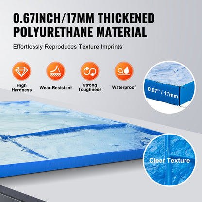 YX-09 - 7-Piece Durable Polyurethane Concrete Texture Mats for Versatile Surfaces