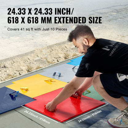 YX-09 - 7-Piece Durable Polyurethane Concrete Texture Mats for Versatile Surfaces