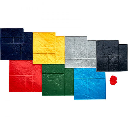 YX-09 - 7-Piece Durable Polyurethane Concrete Texture Mats for Versatile Surfaces