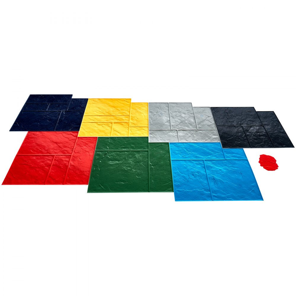YX-09 - 7-Piece Durable Polyurethane Concrete Texture Mats for Versatile Surfaces