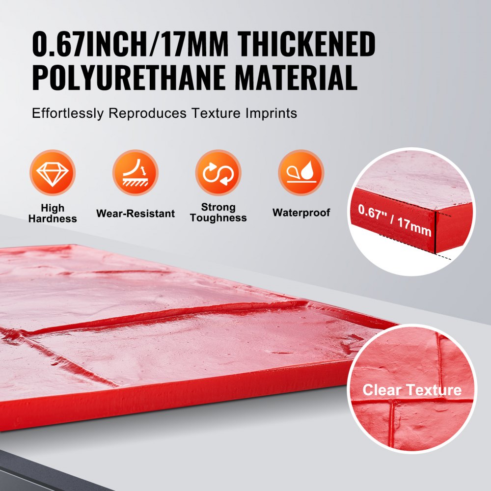 YX-06 - Durable 24" Polyurethane Concrete Stamp Mat for Elegant Surfaces