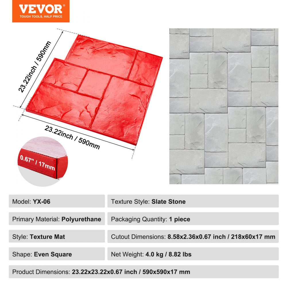YX-06 - Durable 24" Polyurethane Concrete Stamp Mat for Elegant Surfaces