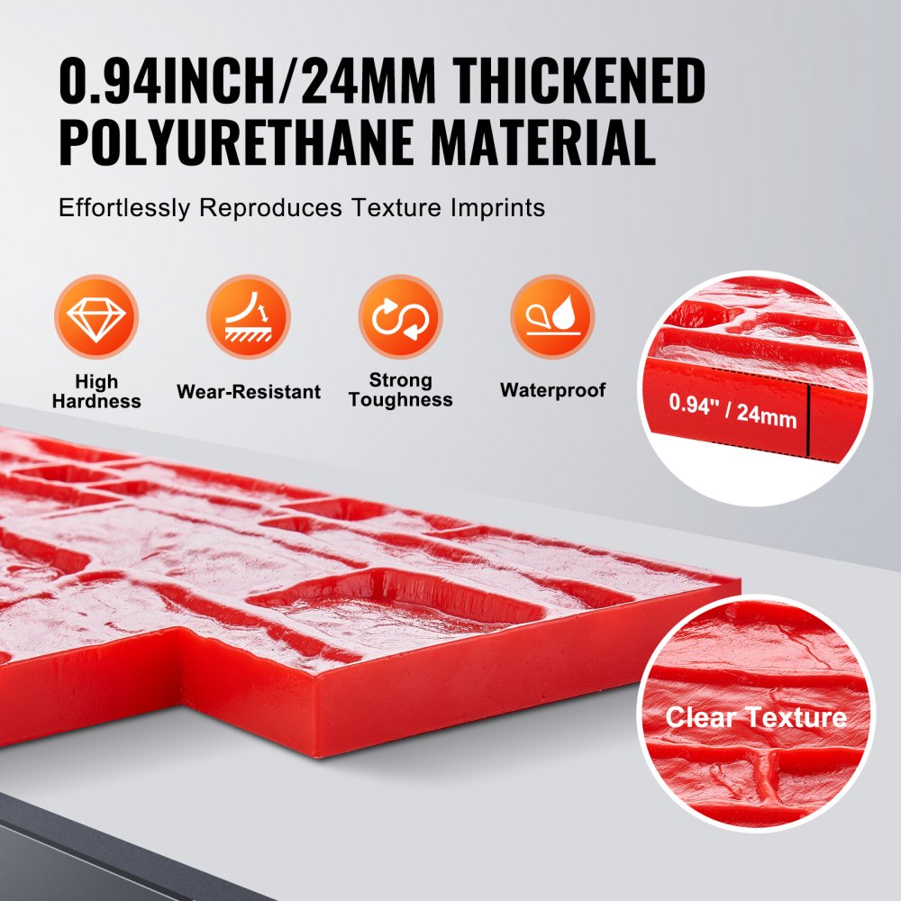 YX-07 - Durable 28" x 12" Polyurethane Concrete Stamp Mat with Handles