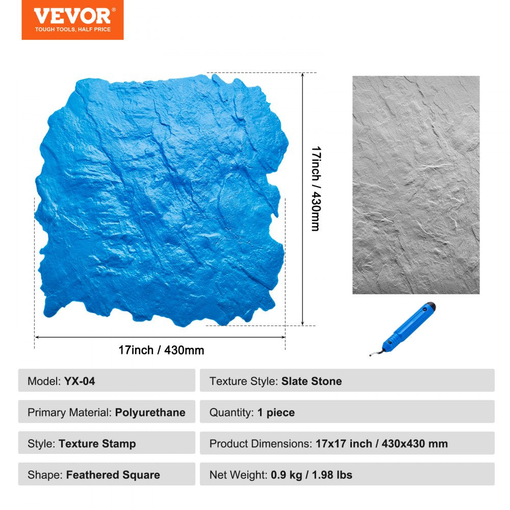 YX-04 - 18x18in Durable Polyurethane Concrete Stamps for Elegant Surfaces