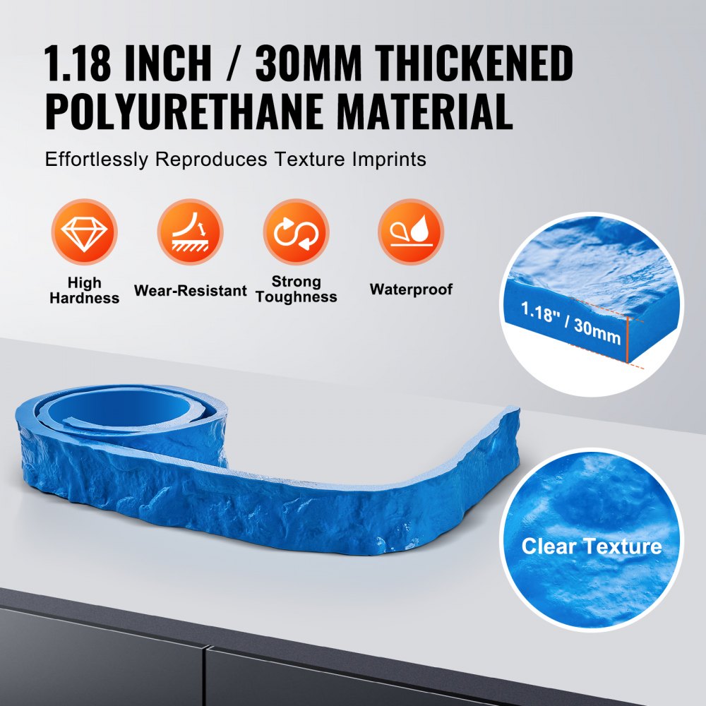 YX-01 - Durable 91x3 in Concrete Stamp Mat for Elegant Surfaces