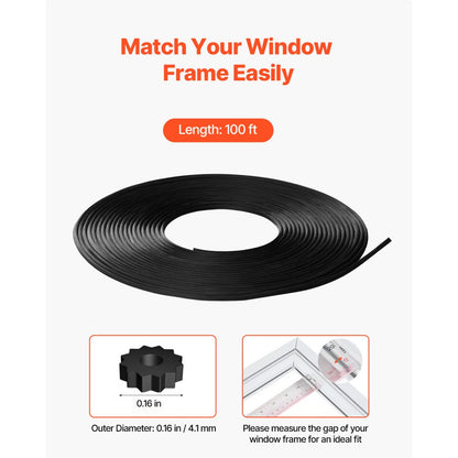 XF-SCMF002 - 0.16" x 100ft PVC Window Screen Spline Replacement
