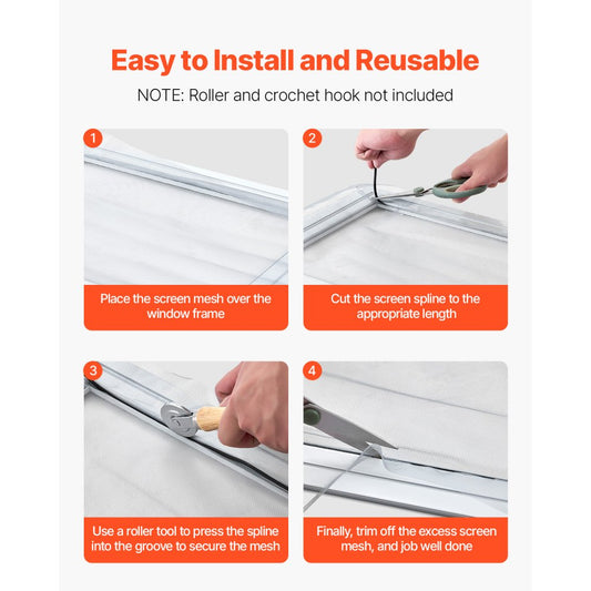 XF-SCMF002 - 0.16" x 100ft PVC Window Screen Spline Replacement