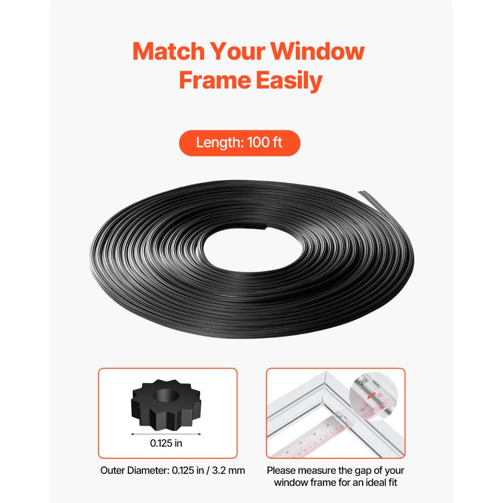 XF-SCMF001 - 100ft Flexible PVC Window Screen Spline, 0.125 in Diam