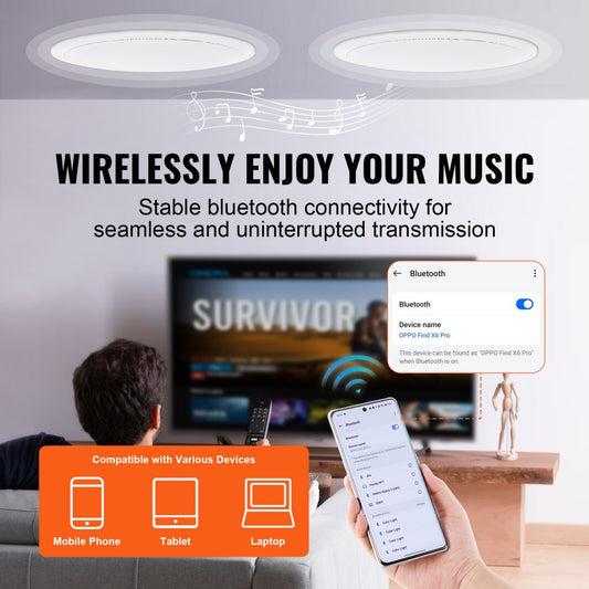 645-BT - VEVOR 6.5-Inch Bluetooth Ceiling Speakers with 150W Power