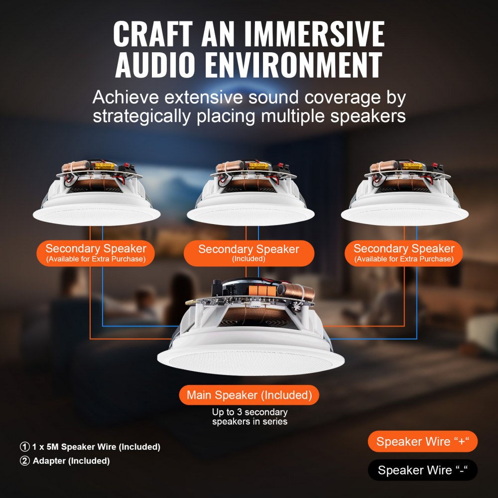 645-BT - VEVOR 6.5-Inch Bluetooth Ceiling Speakers with 150W Power